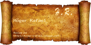 Höger Rafael névjegykártya